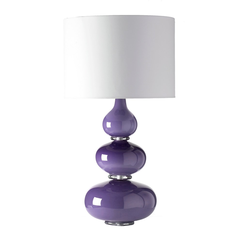 Aragoa Crystal Glass Lamp by William Yeoward in Amethyst Purple